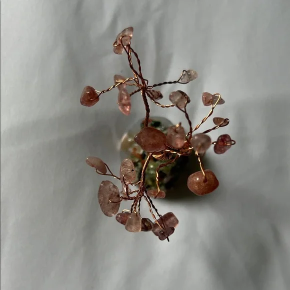 Natural Rose Quartz Copper Wire Wrapped Tree Of Life - Picture 7 of 10